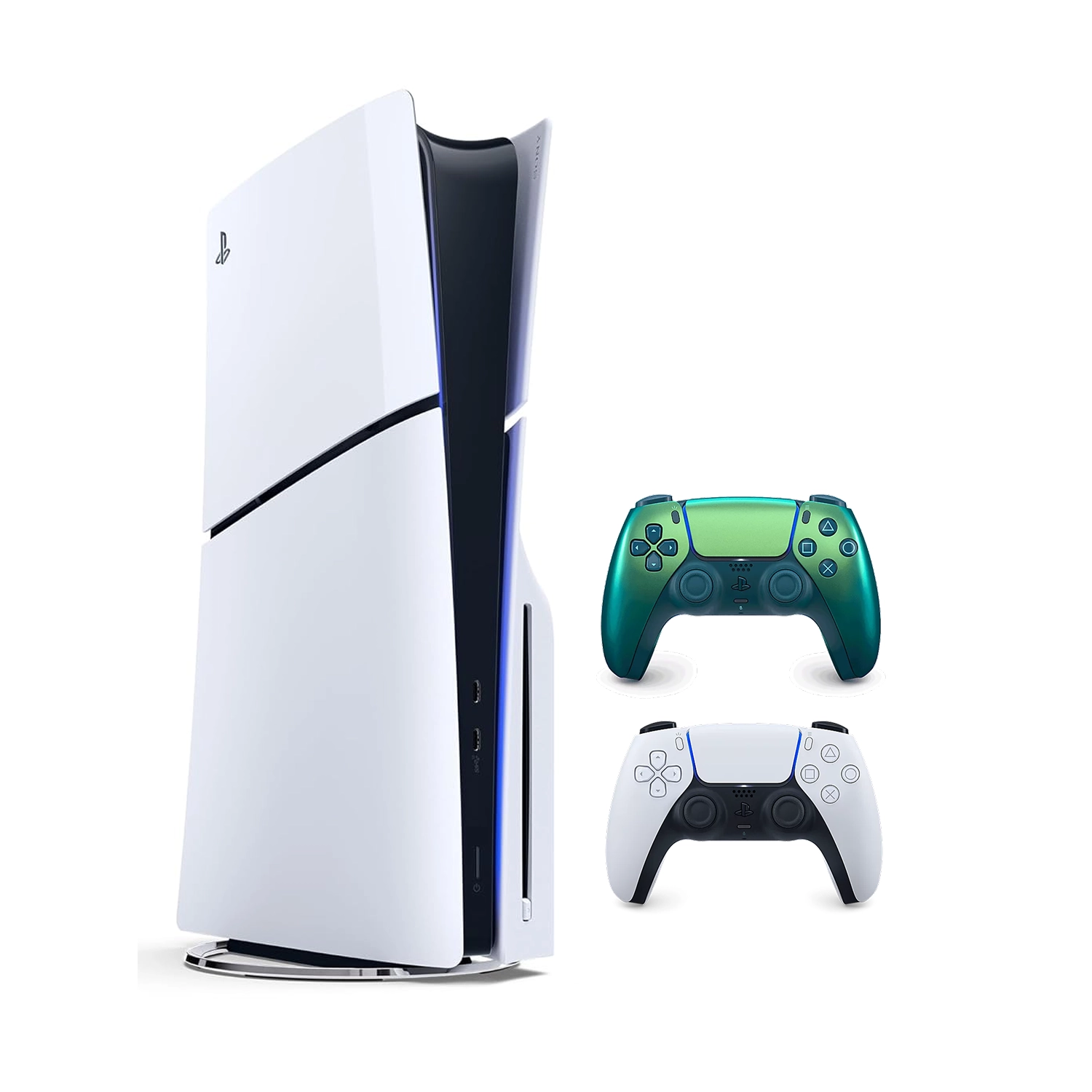 Игровая приставка Sony PlayStation 5 Slim (c дисководом) (PS5 Slim) + 2 геймпад Chroma Teal