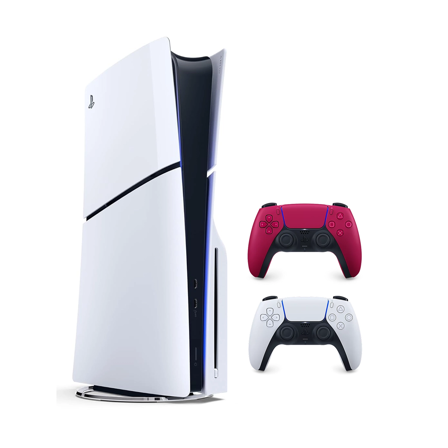 Игровая приставка Sony PlayStation 5 Slim (c дисководом) (PS5 Slim) + 2 геймпад Cosmic Red